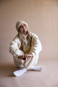 Cozy Fleece Jogger Sweatpants Cream