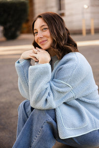 Baby Blue Sherpa Jacket