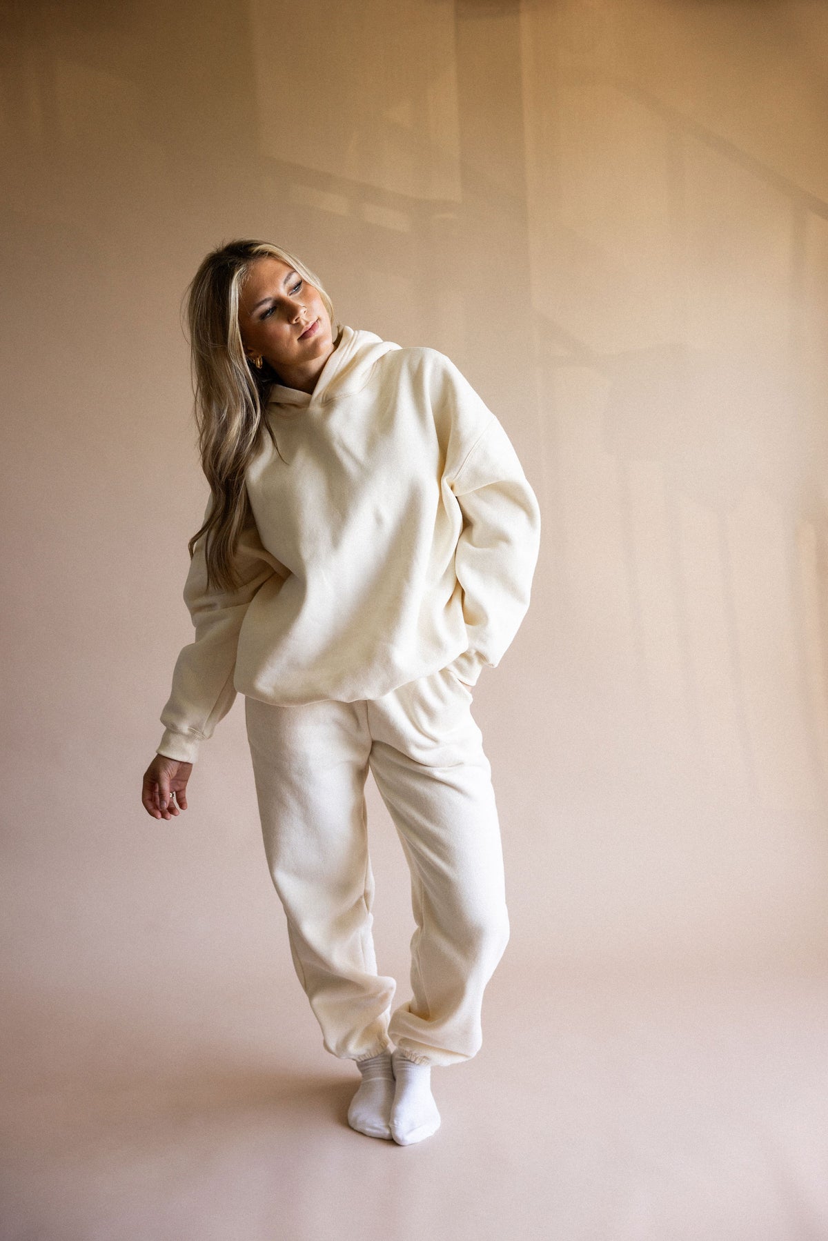 Cozy Fleece Jogger Sweatpants Cream