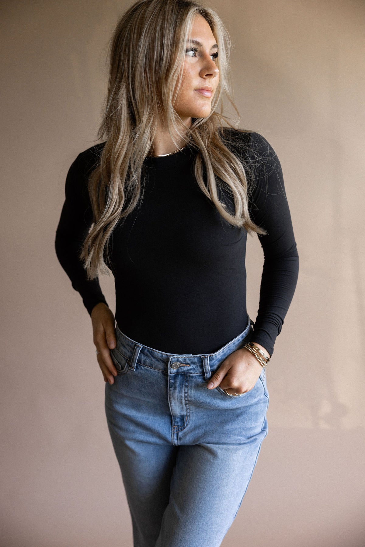 Soft Knit Jersey Black Long Sleeve