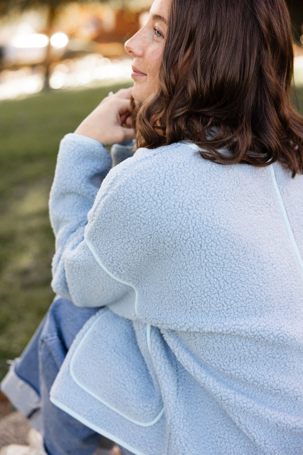 Baby Blue Sherpa Jacket