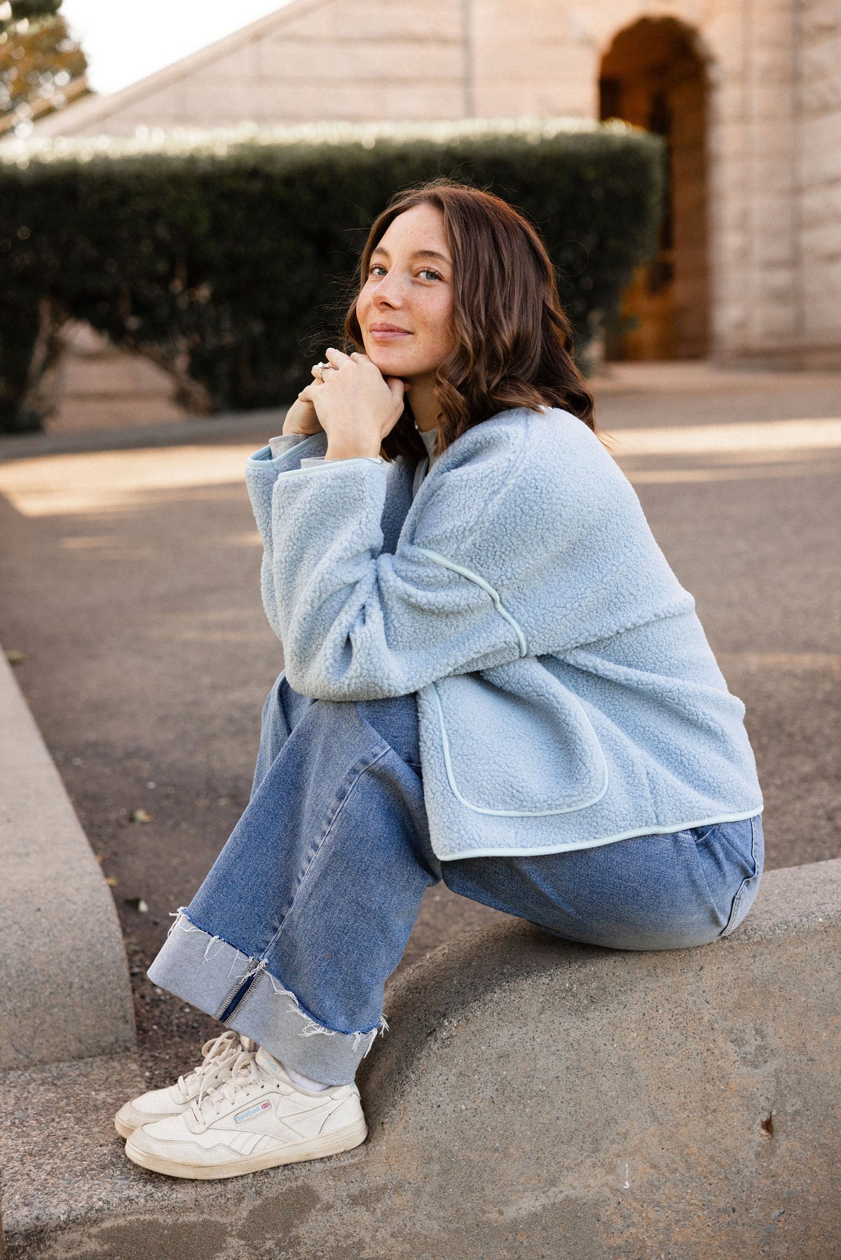 Baby Blue Sherpa Jacket