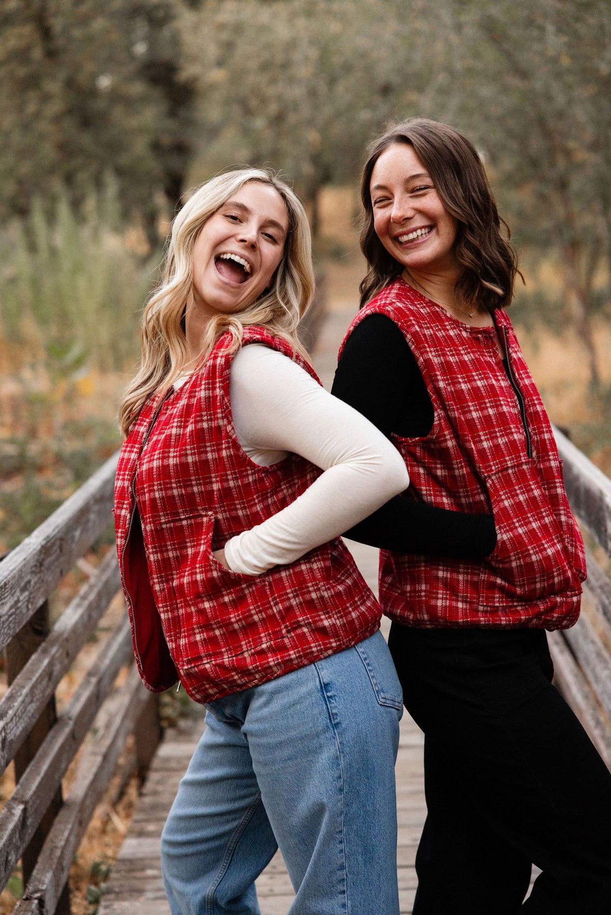 Red Plaid Quilted Vest