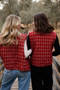 Red Plaid Quilted Vest