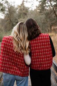 Red Plaid Quilted Vest