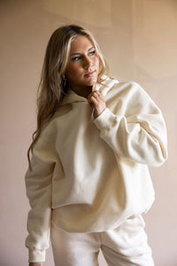 Cozy Fleece Oversized Hoodie Cream